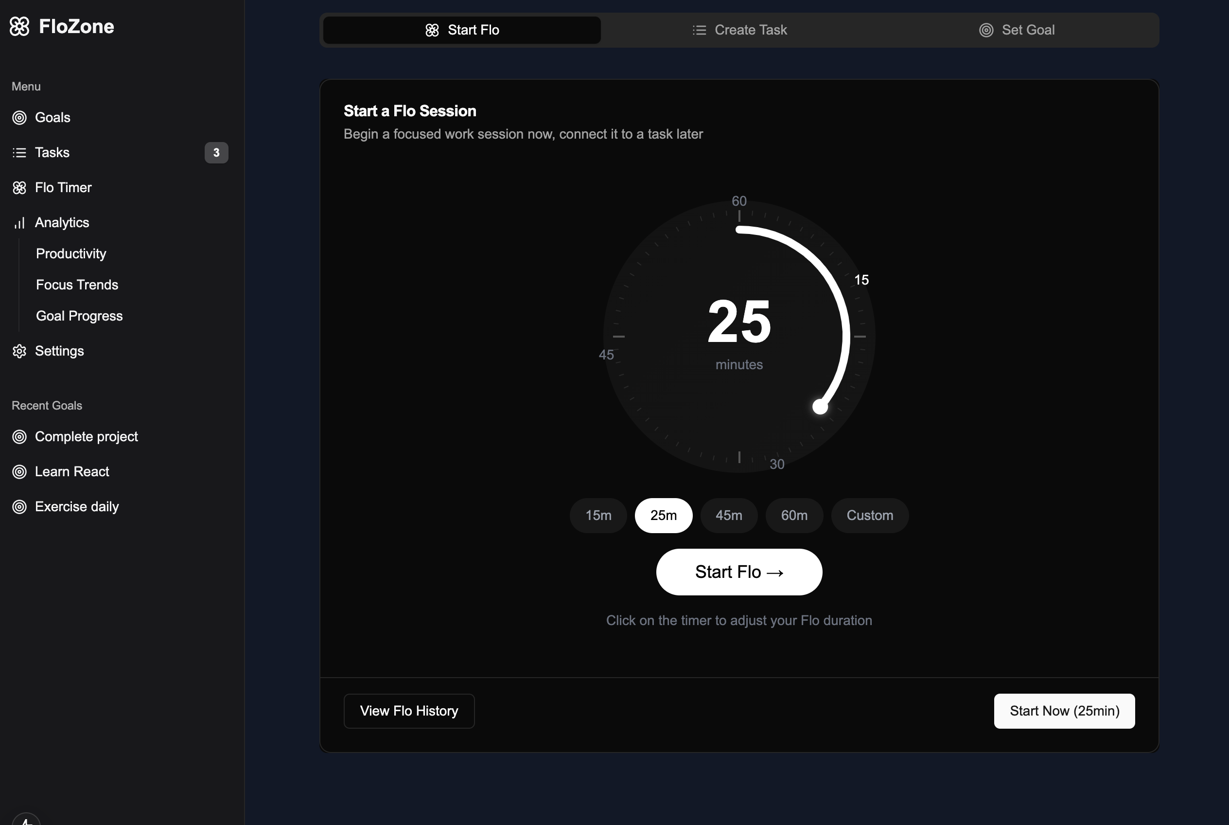 FloZone App Interface