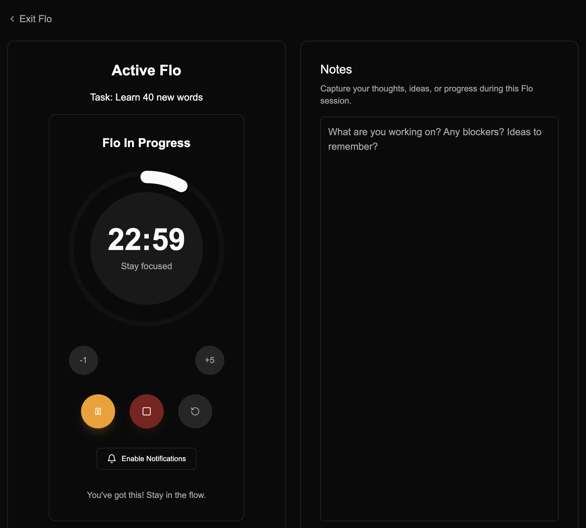 Execute With Focused Flos